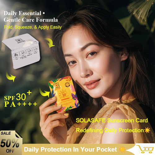 【Sensitive Skin Friendly】SOLASAFE Sunscreen Card SPF30+ PA++++ | 10 Sheets | 2g Full Body | Lightweight | Office Daily Portable