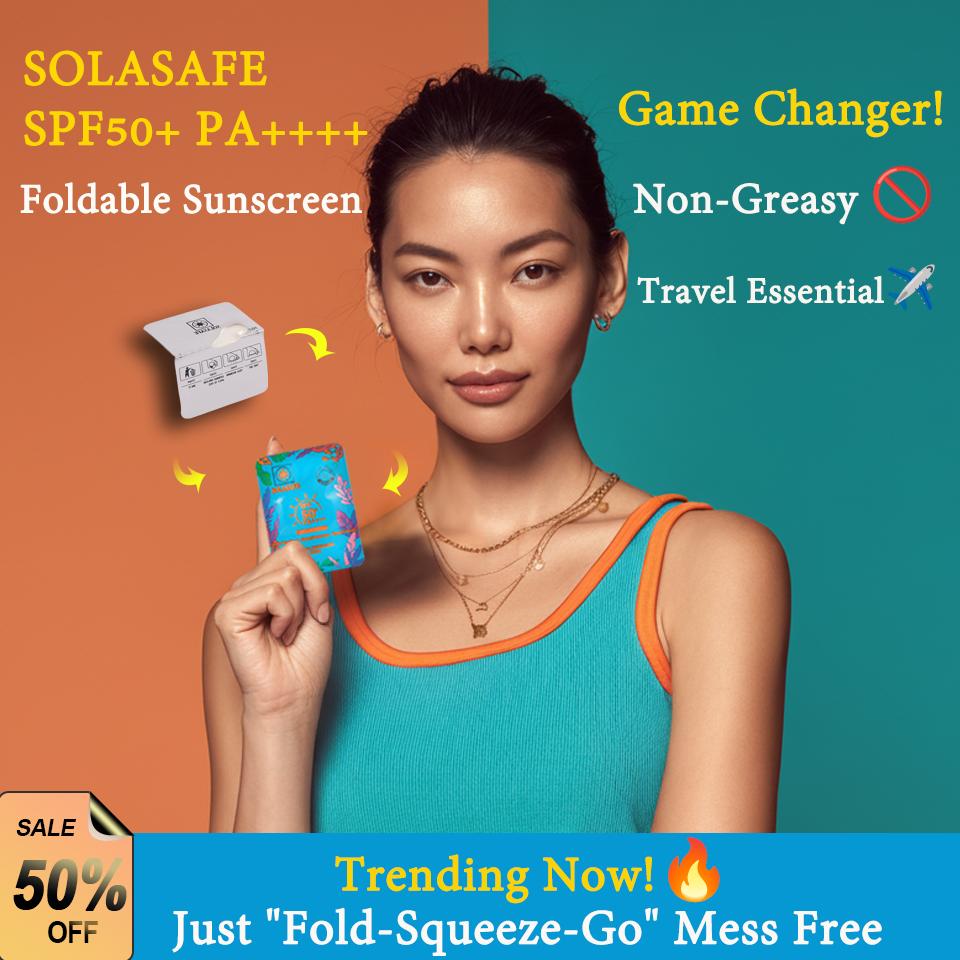 SOLASAFE Sunscreen Card SPF50+ PA++++ 10 Sheets 2g Full Body Protection Waterproof Portable for Beach Outdoor Activities