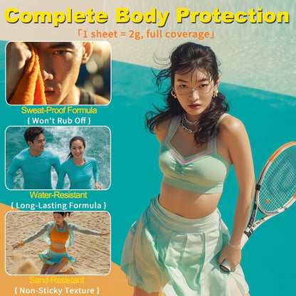 SOLASAFE Sunscreen Card SPF50+ PA++++ 10 Sheets 2g Full Body Protection Waterproof Portable for Beach Outdoor Activities