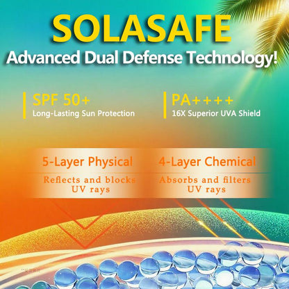 SOLASAFE Sunscreen Card SPF50+ PA++++ 10 Sheets 2g Full Body Protection Waterproof Portable for Beach Outdoor Activities